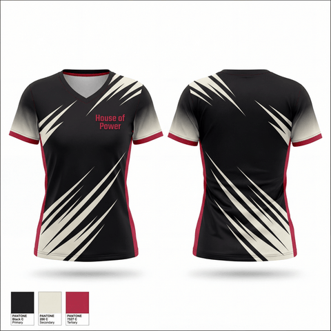 Womens Short Sleeve Vneck Shirt, House of Power, Rugby, Teamtime, Team time, sublimation, custom sports apparel, team uniforms, spirit wear, spiritwear, sports uniforms, custom shirts, team store, custom team store, fundraiser sports, apparel fundraiser
