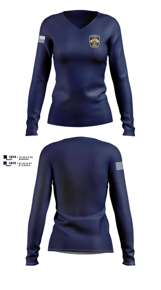 Womens Long Sleeve Vneck Shirt, Phoenix Police Department, Police, Teamtime, Team time, sublimation, custom sports apparel, team uniforms, spirit wear, spiritwear, sports uniforms, custom shirts, team store, custom team store, fundraiser sports, apparel fundraiser