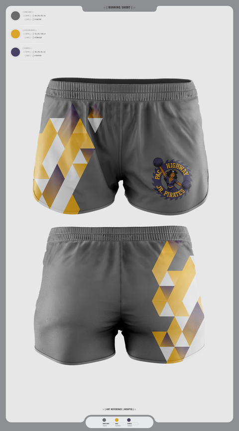 Womens Shorts, Pac Hwy Lady Jr Pirates, Cheer, Teamtime, Team time, sublimation, custom sports apparel, team uniforms, spirit wear, spiritwear, sports uniforms, custom shirts, team store, custom team store, fundraiser sports, apparel fundraiser