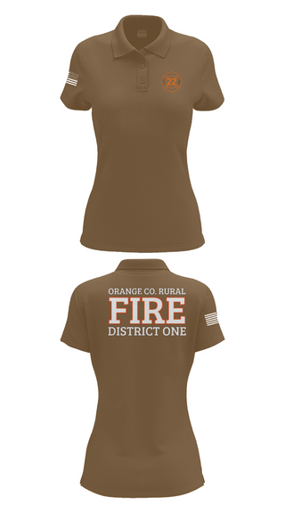 Womens Short Sleeve Performance Polo, Orange County Rural District 1 Fire Department, , Teamtime, Team time, sublimation, custom sports apparel, team uniforms, spirit wear, spiritwear, sports uniforms, custom shirts, team store, custom team store, fundraiser sports, apparel fundraiser
