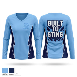 Womens Long Sleeve Vneck Shirt, GS Baseball, Baseball, Teamtime, Team time, sublimation, custom sports apparel, team uniforms, spirit wear, spiritwear, sports uniforms, custom shirts, team store, custom team store, fundraiser sports, apparel fundraiser