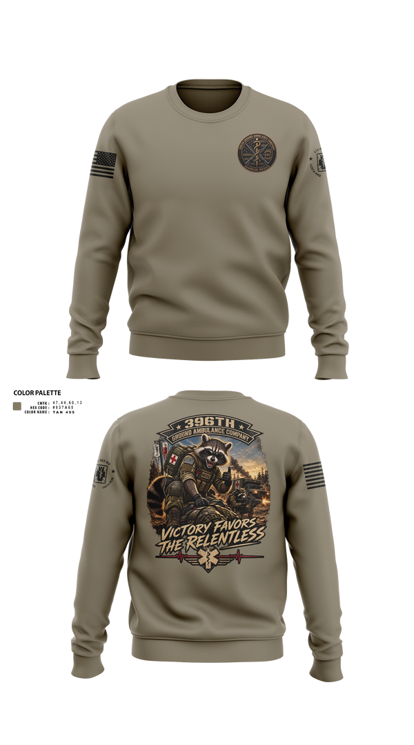 Crew Neck Sweatshirt, 396th MCGA, Army, Teamtime, Team time, sublimation, custom sports apparel, team uniforms, spirit wear, spiritwear, sports uniforms, custom shirts, team store, custom team store, fundraiser sports, apparel fundraiser