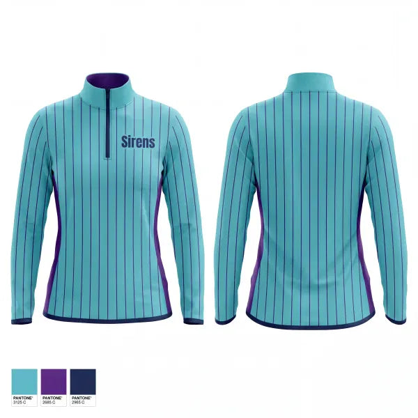 Quarter Zip Jacket, Sirens, Softball, Teamtime, Team time, sublimation, custom sports apparel, team uniforms, spirit wear, spiritwear, sports uniforms, custom shirts, team store, custom team store, fundraiser sports, apparel fundraiser
