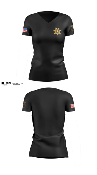 Womens Short Sleeve Vneck Shirt, Calhoun County Sheriff's Office, Police, Teamtime, Team time, sublimation, custom sports apparel, team uniforms, spirit wear, spiritwear, sports uniforms, custom shirts, team store, custom team store, fundraiser sports, apparel fundraiser