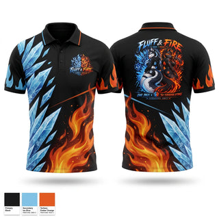 Short Sleeve Performance Polo, Fluff and fire, E-Sports, Teamtime, Team time, sublimation, custom sports apparel, team uniforms, spirit wear, spiritwear, sports uniforms, custom shirts, team store, custom team store, fundraiser sports, apparel fundraiser