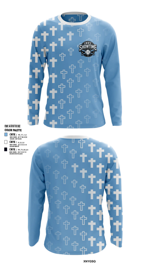Long Sleeve Performance Shirt, Indy Showtime, Baseball, Teamtime, Team time, sublimation, custom sports apparel, team uniforms, spirit wear, spiritwear, sports uniforms, custom shirts, team store, custom team store, fundraiser sports, apparel fundraiser
