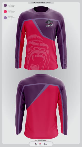 Long Sleeve Performance Shirt, West texas Havoc, Baseball, Teamtime, Team time, sublimation, custom sports apparel, team uniforms, spirit wear, spiritwear, sports uniforms, custom shirts, team store, custom team store, fundraiser sports, apparel fundraiser