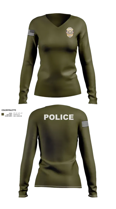 FOREST ACRES POLICE DEPARTMENT 85574925 Women's Long Sleeve V-neck Shirt - 23
