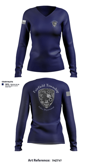 Womens Long Sleeve Vneck Shirt, Fairfield Township PoliceFairfield Township Police, Police, Teamtime, Team time, sublimation, custom sports apparel, team uniforms, spirit wear, spiritwear, sports uniforms, custom shirts, team store, custom team store, fundraiser sports, apparel fundraiser