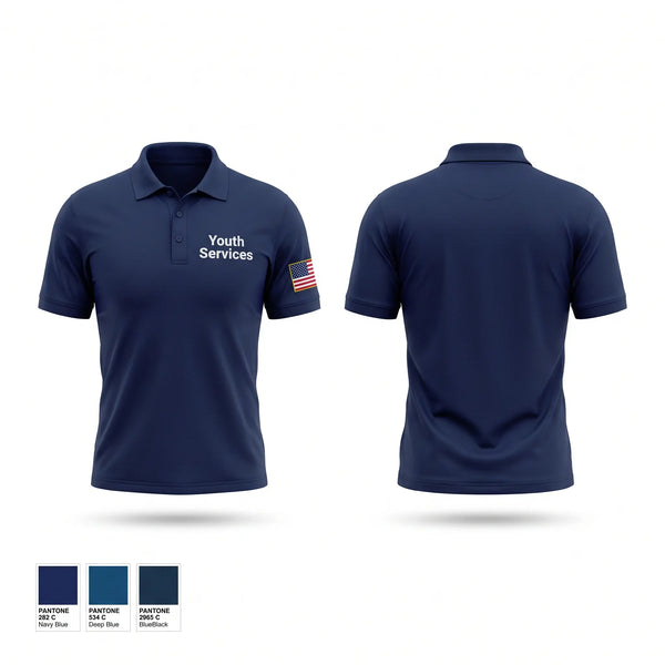 Short Sleeve Performance Polo, Youth Services, Police, Teamtime, Team time, sublimation, custom sports apparel, team uniforms, spirit wear, spiritwear, sports uniforms, custom shirts, team store, custom team store, fundraiser sports, apparel fundraiser