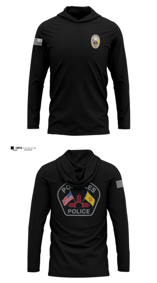 Long Sleeve hooded sunshirt, Portales Police Department, Police, Teamtime, Team time, sublimation, custom sports apparel, team uniforms, spirit wear, spiritwear, sports uniforms, custom shirts, team store, custom team store, fundraiser sports, apparel fundraiser