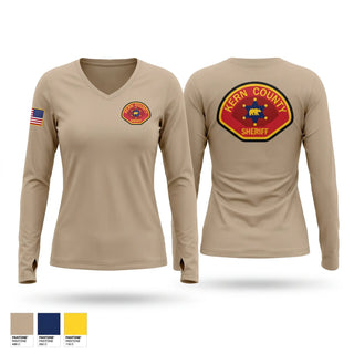 Womens Long Sleeve Vneck Shirt, Kern County Sheriff, Police, Teamtime, Team time, sublimation, custom sports apparel, team uniforms, spirit wear, spiritwear, sports uniforms, custom shirts, team store, custom team store, fundraiser sports, apparel fundraiser