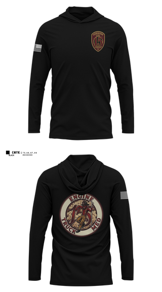 Long Sleeve Performance Shirt with hood, Full House, Fire Department, Teamtime, Team time, sublimation, custom sports apparel, team uniforms, spirit wear, spiritwear, sports uniforms, custom shirts, team store, custom team store, fundraiser sports, apparel fundraiser