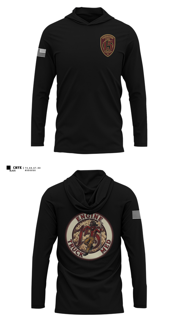 Long Sleeve Performance Shirt with hood, Full House, Fire Department, Teamtime, Team time, sublimation, custom sports apparel, team uniforms, spirit wear, spiritwear, sports uniforms, custom shirts, team store, custom team store, fundraiser sports, apparel fundraiser