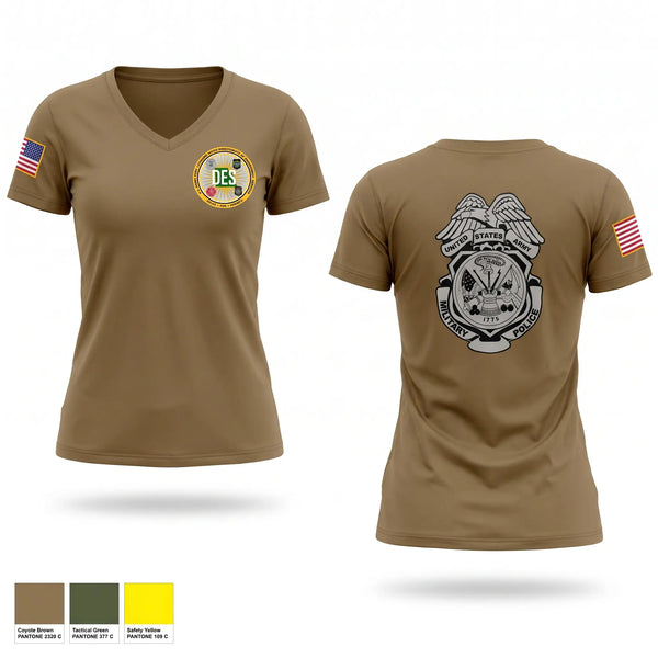 Womens Short Sleeve Vneck Shirt, DES, Army, Teamtime, Team time, sublimation, custom sports apparel, team uniforms, spirit wear, spiritwear, sports uniforms, custom shirts, team store, custom team store, fundraiser sports, apparel fundraiser