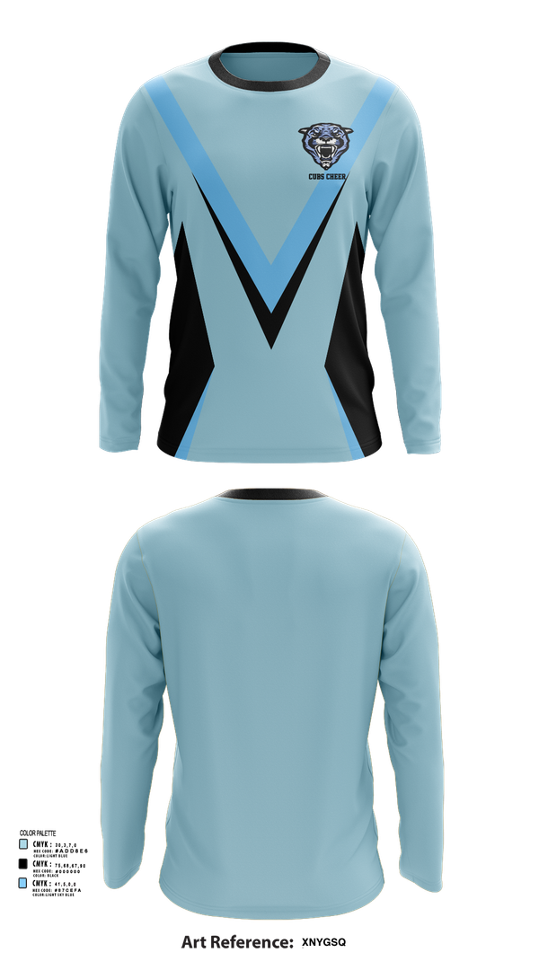 Long Sleeve Performance Shirt, Cubs, Cheer, Teamtime, Team time, sublimation, custom sports apparel, team uniforms, spirit wear, spiritwear, sports uniforms, custom shirts, team store, custom team store, fundraiser sports, apparel fundraiser