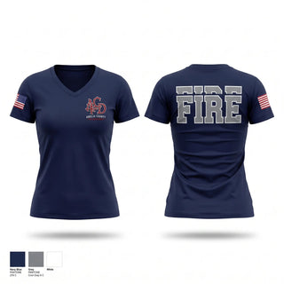 Womens Short Sleeve Vneck Shirt, Amelia County Fire and Ems, Fire Department, Teamtime, Team time, sublimation, custom sports apparel, team uniforms, spirit wear, spiritwear, sports uniforms, custom shirts, team store, custom team store, fundraiser sports, apparel fundraiser