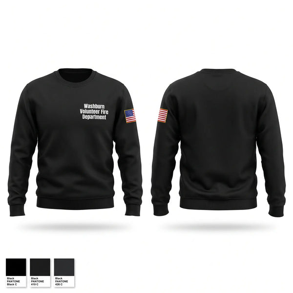 Crew Neck Sweatshirt, Washburn Volunteer Fire Department, Fire Department, Teamtime, Team time, sublimation, custom sports apparel, team uniforms, spirit wear, spiritwear, sports uniforms, custom shirts, team store, custom team store, fundraiser sports, apparel fundraiser