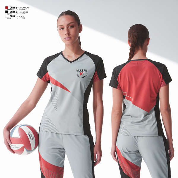 Womens Short Sleeve Vneck Shirt, McLean Girls Volleyball, Women's Volleyball, Teamtime, Team time, sublimation, custom sports apparel, team uniforms, spirit wear, spiritwear, sports uniforms, custom shirts, team store, custom team store, fundraiser sports, apparel fundraiser