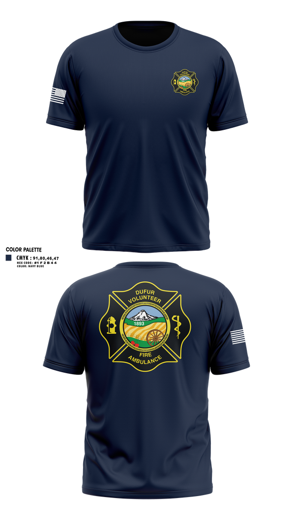 Old School Cotton Feel Shirt, Dufur Volunteer Fire and Ambulance, Fire Department, Teamtime, Team time, sublimation, custom sports apparel, team uniforms, spirit wear, spiritwear, sports uniforms, custom shirts, team store, custom team store, fundraiser sports, apparel fundraiser