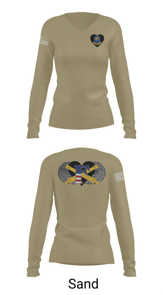 Womens Long Sleeve Vneck Shirt, Freedom BTRY, 1-320th FAR, , Teamtime, Team time, sublimation, custom sports apparel, team uniforms, spirit wear, spiritwear, sports uniforms, custom shirts, team store, custom team store, fundraiser sports, apparel fundraiser