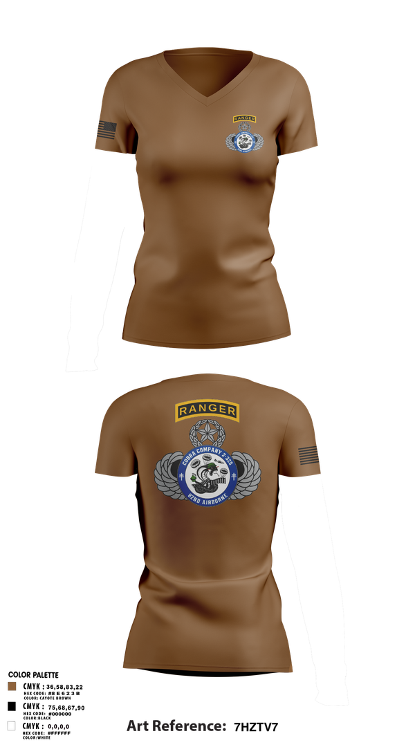 Womens Short Sleeve Vneck Shirt, Cobra Company, , Teamtime, Team time, sublimation, custom sports apparel, team uniforms, spirit wear, spiritwear, sports uniforms, custom shirts, team store, custom team store, fundraiser sports, apparel fundraiser