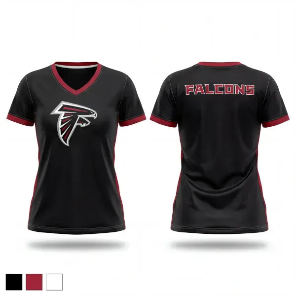 Womens Short Sleeve Vneck Shirt, Falcons, , Teamtime, Team time, sublimation, custom sports apparel, team uniforms, spirit wear, spiritwear, sports uniforms, custom shirts, team store, custom team store, fundraiser sports, apparel fundraiser