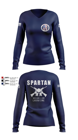 Womens Long Sleeve Vneck Shirt, 86 Security Forces Squadron, Air Force, Teamtime, Team time, sublimation, custom sports apparel, team uniforms, spirit wear, spiritwear, sports uniforms, custom shirts, team store, custom team store, fundraiser sports, apparel fundraiser