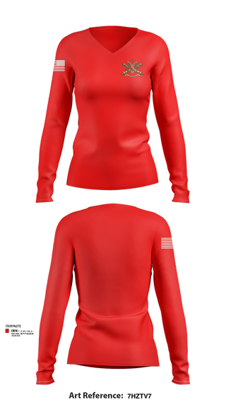 Womens Long Sleeve Vneck Shirt, 1128th Forward Support Company, , Teamtime, Team time, sublimation, custom sports apparel, team uniforms, spirit wear, spiritwear, sports uniforms, custom shirts, team store, custom team store, fundraiser sports, apparel fundraiser
