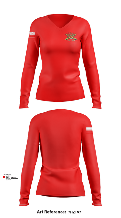 1128th Forward Support Company 15355982 Women's Long Sleeve V-neck Shirt - 103
