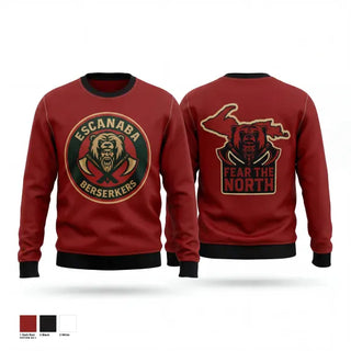 Crew Neck Sweatshirt, Escanaba Berserkers, Rugby, Teamtime, Team time, sublimation, custom sports apparel, team uniforms, spirit wear, spiritwear, sports uniforms, custom shirts, team store, custom team store, fundraiser sports, apparel fundraiser