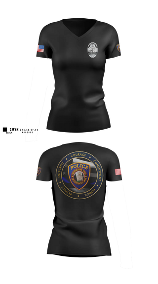 Womens Short Sleeve Vneck Shirt, Georgetown Police Department, Police, Teamtime, Team time, sublimation, custom sports apparel, team uniforms, spirit wear, spiritwear, sports uniforms, custom shirts, team store, custom team store, fundraiser sports, apparel fundraiser