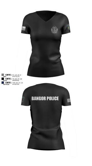 Womens Short Sleeve Vneck Shirt, Bangor PD, Police, Teamtime, Team time, sublimation, custom sports apparel, team uniforms, spirit wear, spiritwear, sports uniforms, custom shirts, team store, custom team store, fundraiser sports, apparel fundraiser