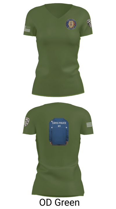 Cayce Police K9 35627395 Women's Short Sleeve V-neck Shirt - 46