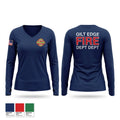Gilt Edge Fire Department Women's Long Sleeve V-neck Shirt - 1