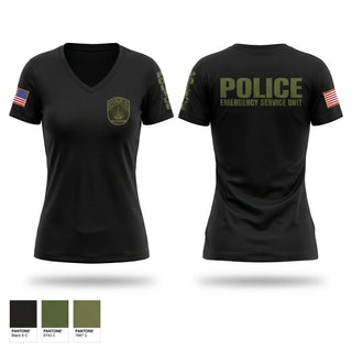 Womens Short Sleeve Vneck Shirt, Emergency Service Unit, Police, Teamtime, Team time, sublimation, custom sports apparel, team uniforms, spirit wear, spiritwear, sports uniforms, custom shirts, team store, custom team store, fundraiser sports, apparel fundraiser