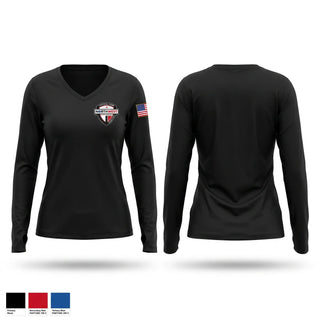 Womens Long Sleeve Vneck Shirt, NW30, EMS/EMT, Teamtime, Team time, sublimation, custom sports apparel, team uniforms, spirit wear, spiritwear, sports uniforms, custom shirts, team store, custom team store, fundraiser sports, apparel fundraiser