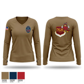 Womens Long Sleeve Vneck Shirt, Det 250, Air Force, Teamtime, Team time, sublimation, custom sports apparel, team uniforms, spirit wear, spiritwear, sports uniforms, custom shirts, team store, custom team store, fundraiser sports, apparel fundraiser