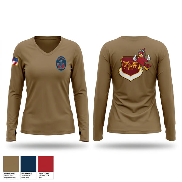 Womens Long Sleeve Vneck Shirt, Det 250, Air Force, Teamtime, Team time, sublimation, custom sports apparel, team uniforms, spirit wear, spiritwear, sports uniforms, custom shirts, team store, custom team store, fundraiser sports, apparel fundraiser