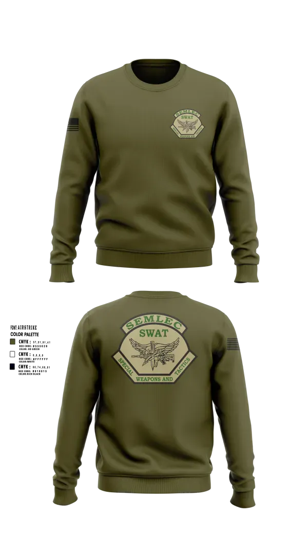 Crew Neck Sweatshirt, SEMLEC SWAT, Police, Teamtime, Team time, sublimation, custom sports apparel, team uniforms, spirit wear, spiritwear, sports uniforms, custom shirts, team store, custom team store, fundraiser sports, apparel fundraiser
