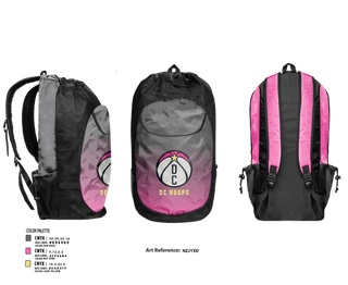 Gear Bag, DC Hoops, Women's Basketball, Teamtime, Team time, sublimation, custom sports apparel, team uniforms, spirit wear, spiritwear, sports uniforms, custom shirts, team store, custom team store, fundraiser sports, apparel fundraiser