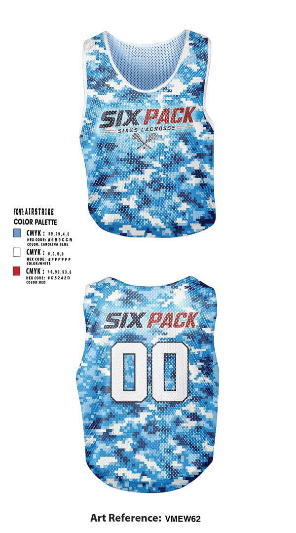 Mens Lacrosse Pinnie, Six Pack, Men's Lacrosse, Teamtime, Team time, sublimation, custom sports apparel, team uniforms, spirit wear, spiritwear, sports uniforms, custom shirts, team store, custom team store, fundraiser sports, apparel fundraiser
