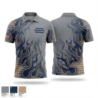 Short Sleeve Performance Polo, Perrytown Volunteer Fire Department, Fire Department, Teamtime, Team time, sublimation, custom sports apparel, team uniforms, spirit wear, spiritwear, sports uniforms, custom shirts, team store, custom team store, fundraiser sports, apparel fundraiser