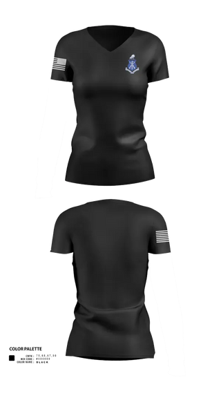 Womens Short Sleeve Vneck Shirt, Pershing Rifles, National Guard, Teamtime, Team time, sublimation, custom sports apparel, team uniforms, spirit wear, spiritwear, sports uniforms, custom shirts, team store, custom team store, fundraiser sports, apparel fundraiser