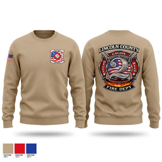 Crew Neck Sweatshirt, Lincoln County fire department station 2, Fire Department, Teamtime, Team time, sublimation, custom sports apparel, team uniforms, spirit wear, spiritwear, sports uniforms, custom shirts, team store, custom team store, fundraiser sports, apparel fundraiser