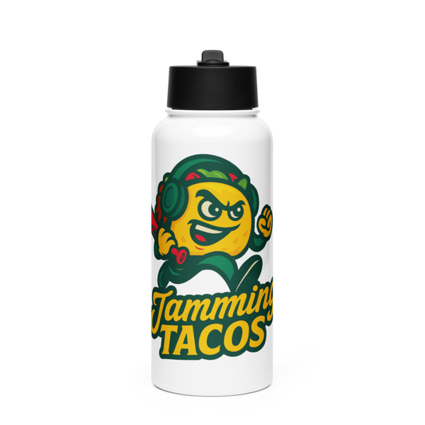 Jamming Tacos Stainless Steel Water Bottle with a Straw Lid