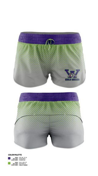 Womens Soccer Shorts, Waukegan Bulldogs, Women's Soccer, Teamtime, Team time, sublimation, custom sports apparel, team uniforms, spirit wear, spiritwear, sports uniforms, custom shirts, team store, custom team store, fundraiser sports, apparel fundraiser