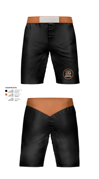 Fight Shorts, Barnegat Bengals, Wrestling, Teamtime, Team time, sublimation, custom sports apparel, team uniforms, spirit wear, spiritwear, sports uniforms, custom shirts, team store, custom team store, fundraiser sports, apparel fundraiser