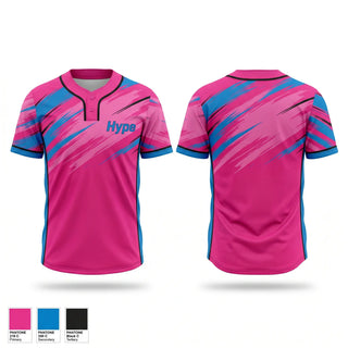 Two Button Softball Jersey, Hype, Softball, Teamtime, Team time, sublimation, custom sports apparel, team uniforms, spirit wear, spiritwear, sports uniforms, custom shirts, team store, custom team store, fundraiser sports, apparel fundraiser