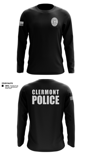 Long Sleeve Performance Shirt, Clermont PD, Police, Teamtime, Team time, sublimation, custom sports apparel, team uniforms, spirit wear, spiritwear, sports uniforms, custom shirts, team store, custom team store, fundraiser sports, apparel fundraiser
